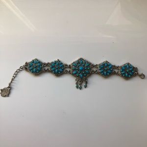 Turquoise and silver bracelet